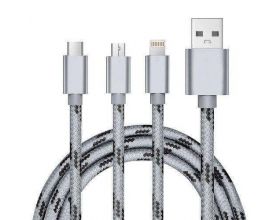 Кабель USB 3 в 1 MUJU MJ-33 2A microUSB/iOS Lighting/TYPE-C (цвет в ассортименте) 1м