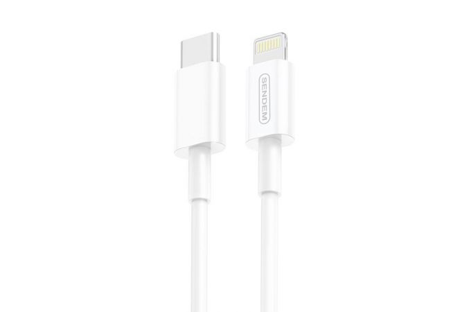 Кабель USB Type-C - Lightning SENDEM M26 PRO 3A PD20W (белый) 2м