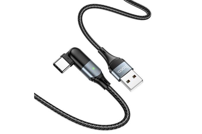 Кабель USB - USB Type-C HOCO U100, 2,4A (черный) 1м (поворотный)