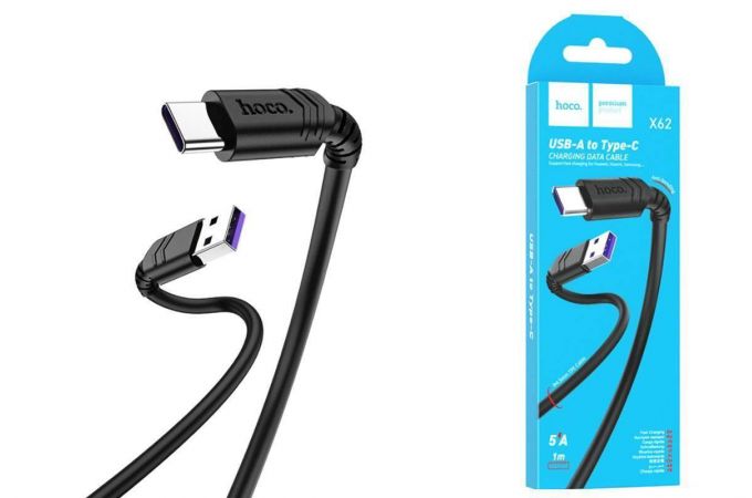 Кабель USB - USB Type-C HOCO X62, 5A (черный) 1м