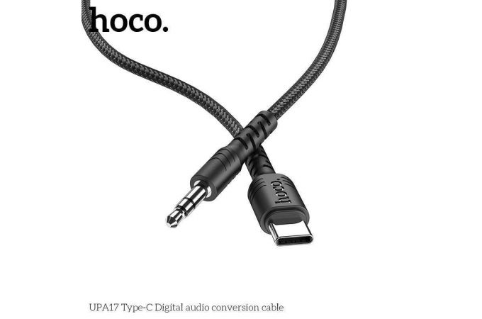 Переходник кабель HOCO UPA17 (Jack 3.5mm - Type-C) (черный) 1м