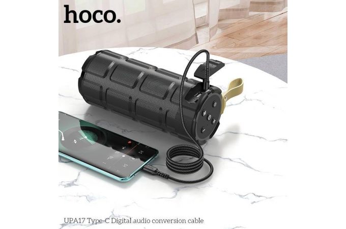 Переходник кабель HOCO UPA17 (Jack 3.5mm - Type-C) (черный) 1м