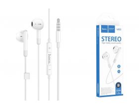 Наушники вакуумные проводные HOCO M93 wire control earphones with microphone (белый)