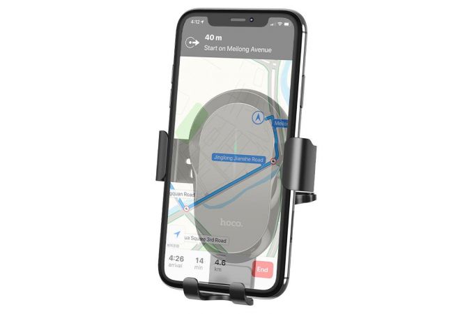 Держатель автомобильный для телефона HOCO CA105 Guide three-axis wireless charging car holder черный