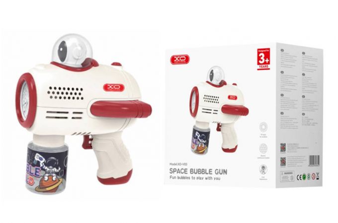 Детский пистолет с мыльными пузырями XO V03 Astronaut Bubble Machine Red