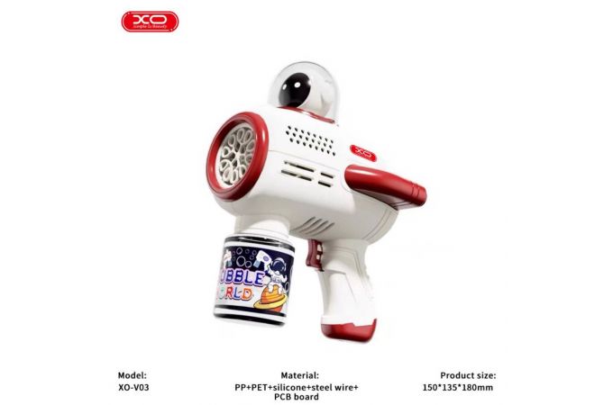 Детский пистолет с мыльными пузырями XO V03 Astronaut Bubble Machine Red