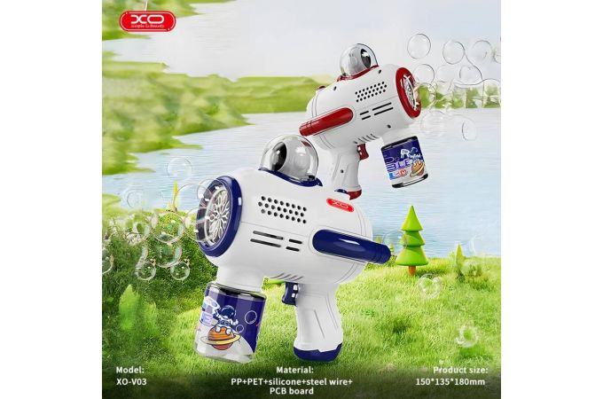 Детский пистолет с мыльными пузырями XO V03 Astronaut Bubble Machine Red