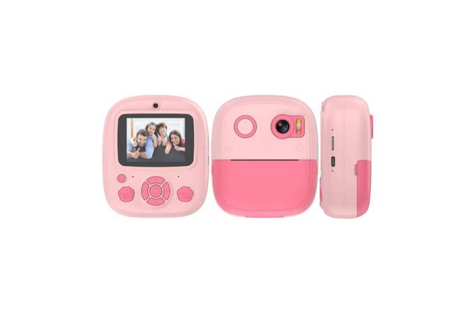 Детский фотоаппарат с печатью фото чб XO XJ04 front and rear dual camera children's printing camera (Free 3 Rolls of Thermal Paper) pink