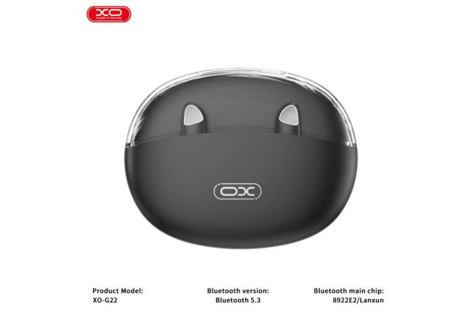 Наушники вакуумные беспроводные XO G22 Meow Star Dual-Mic ANC+ENC Noise Reduction Black