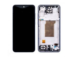 Дисплей для Samsung A356E Galaxy A35 5G (темно-синий) в сборе с тачскрином + рамка 100%