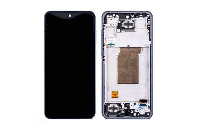 Дисплей для Samsung A356E Galaxy A35 5G (темно-синий) в сборе с тачскрином + рамка 100%