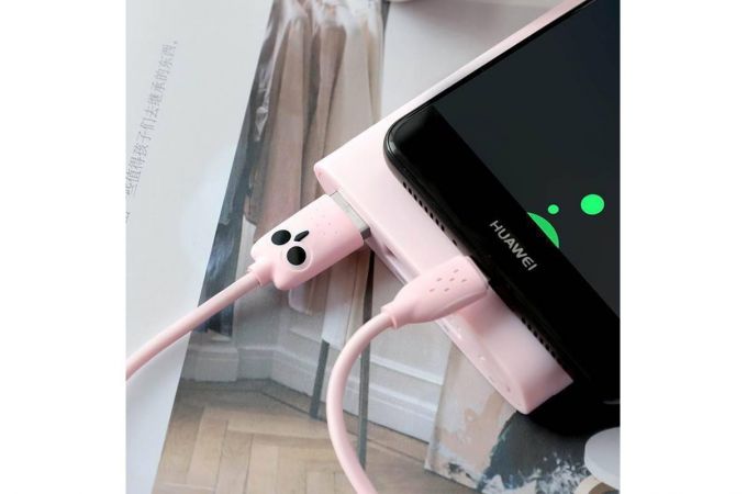 Кабель USB - USB Type-C HOCO KX1 "Совенок" (розовый) 1м
