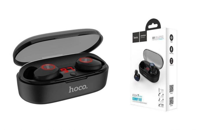 Наушники вакуумные беспроводные HOCO ES24 Joyous sound wireless headset Bluetooth (черный)