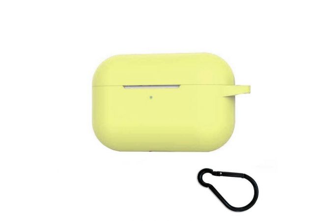 Чехол для наушников Soft-Touch AirPods PRO с логотипом карабином и нижней заглушкой (лимонад)