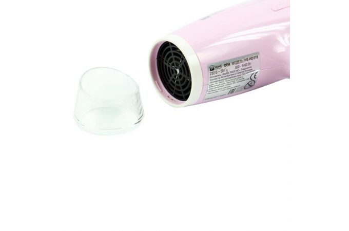 Фен HOME ELEMENT HE-HD319 розовый опал 1400 Вт, 2 скорости