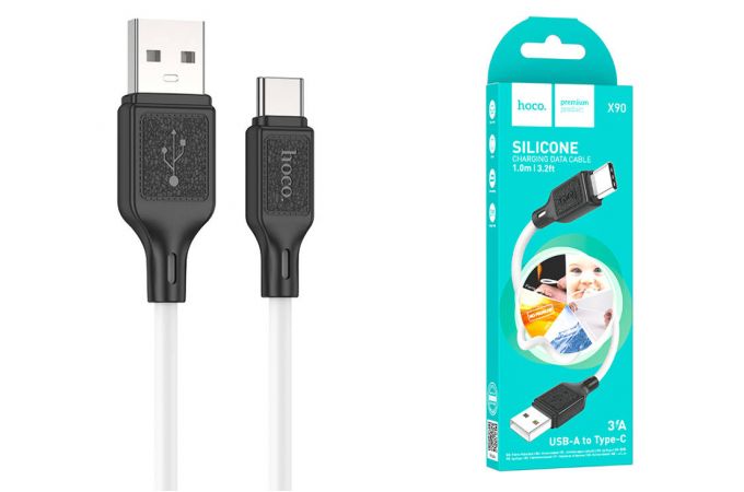 Кабель USB - USB Type-C HOCO X90 (белый) 1м силиконовый