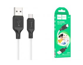 Кабель USB - MicroUSB HOCO X90 (белый) силиконовый 1м