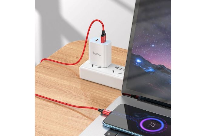 Кабель USB - MicroUSB HOCO X89 (красный) 1м