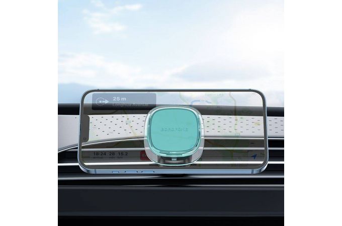 Держатель автомобильный для телефона BOROFONE BH82 магнитный с креплением в воздуховод (бирюзовый)