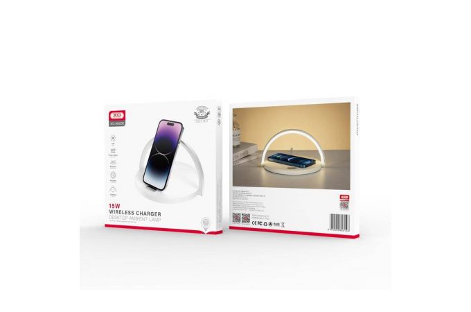 Беспроводное зарядное устройство 3 в 1 XO WX030 15W Wireless Charger + Night Light + Mobile Phone Holder 3 in 1 White