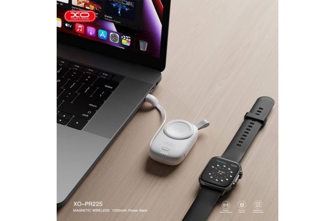 Беспроводное зарядное устройство для Apple Watch XO PR225 iP watch wireless charging power bank with dual input cable 1200mAh (белый)