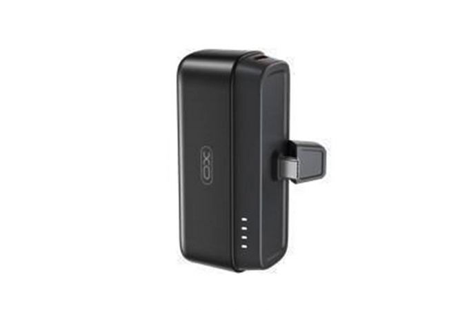 Универсальный дополнительный аккумулятор Power Bank XO PR244 (USB-C)Quick Charge Lighted Mobile Power with Holder 5000mAh Black