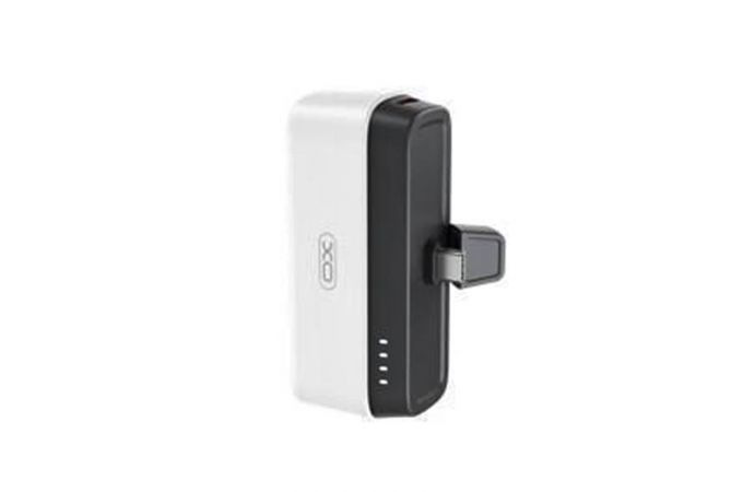 Универсальный дополнительный аккумулятор Power Bank XO PR244 (USB-C)Quick Charge Lighted Mobile Power with Holder 5000mAh White
