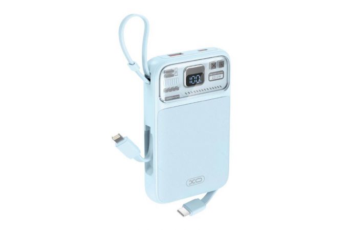 Универсальный дополнительный аккумулятор Power Bank XO PR243 22.5W Fully Compatible Digital Fast Charging r (comes with iP, TYPE-C cable)10000mAh Blue
