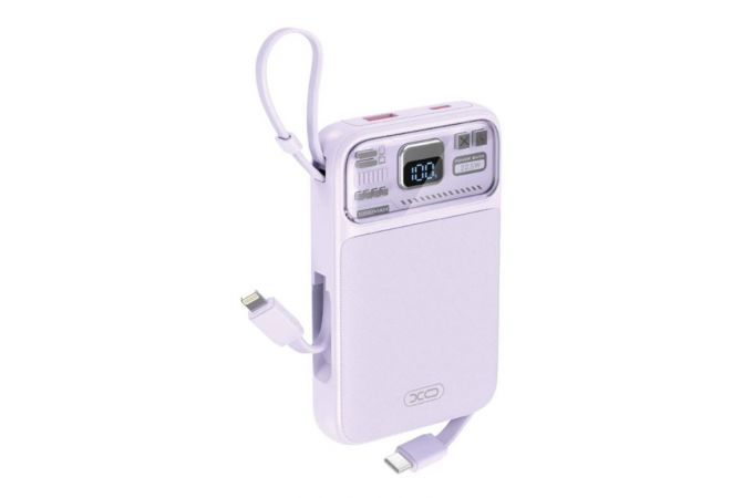 Универсальный дополнительный аккумулятор Power Bank XO PR243 22.5W Fully Compatible Digital Fast Charging (comes with iP, TYPE-C cable)10000mAh purple