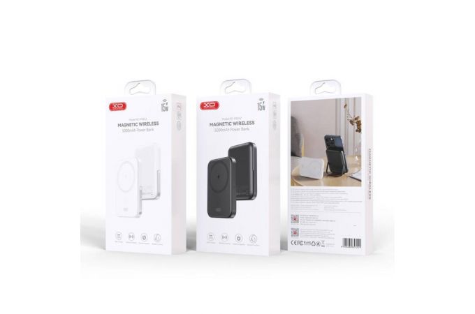 Универсальный дополнительный аккумулятор Power Bank XO PR242 15W magnetic wireless charging + PD20W C port fast r 5000mAh White