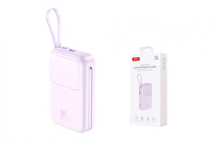 Универсальный дополнительный аккумулятор Power Bank XO PR234 22.5W+PD20W Fully Compatible Digital Fast Charging 20000mAh Purple