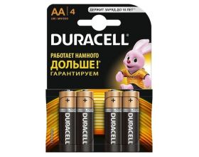 Батарейка алкалиновая Duracell LR06 AA BL4 (блистер 4 штуки)