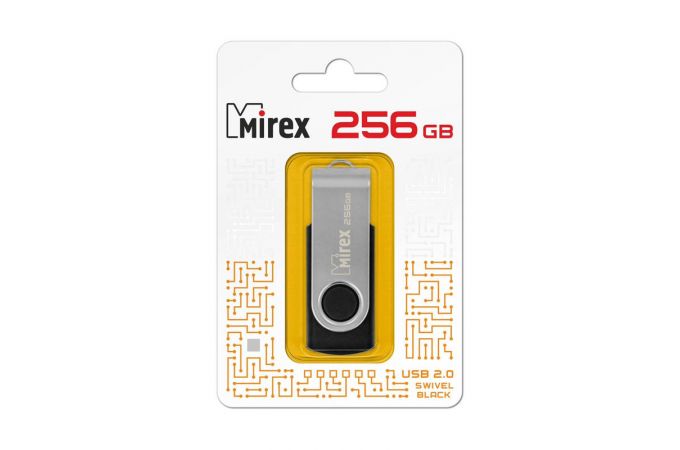 Флешка USB 2.0 Mirex SWIVEL BLACK 256Gb