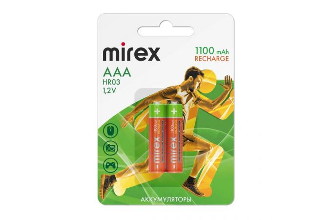 Аккумулятор Ni-MH Mirex HR03 / AAA 1100mAh 1,2V цена за 2 шт, блистер (23702-HR03-11-E2)