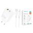 Сетевое зарядное устройство USB + USB-C + кабель Lightning - Type-C BOROFONE BA75A Powerful charger PD+QC3.0 (белый)