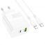 Сетевое зарядное устройство USB + USB-C + кабель Lightning - Type-C BOROFONE BA75A Powerful charger PD+QC3.0 (белый)