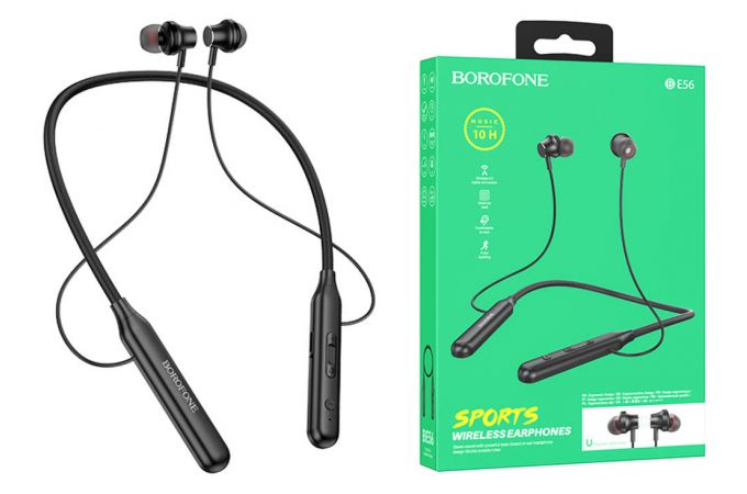 Наушники вакуумные беспроводные BOROFONE BE56 Powerful wireless BT headset Bluetooth (черный)