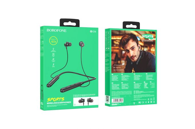 Наушники вакуумные беспроводные BOROFONE BE56 Powerful wireless BT headset Bluetooth (черный)