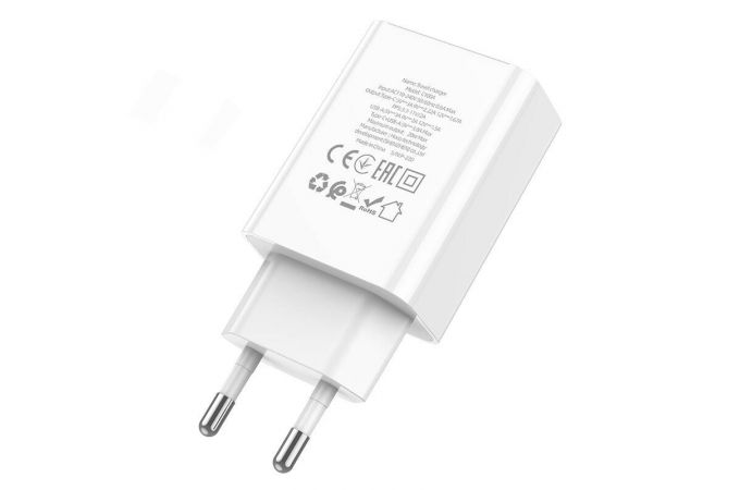Сетевое зарядное устройство USB + USB-C HOCO C100A PD20W+ QC3.0 (белый)