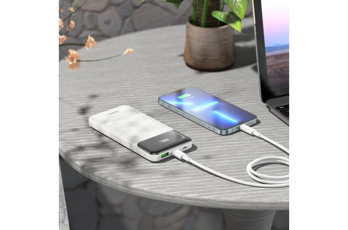 Универсальный дополнительный аккумулятор Power Bank HOCO J102 Cool figure PD20W + QC3.0 (10000 mAh) (белый)