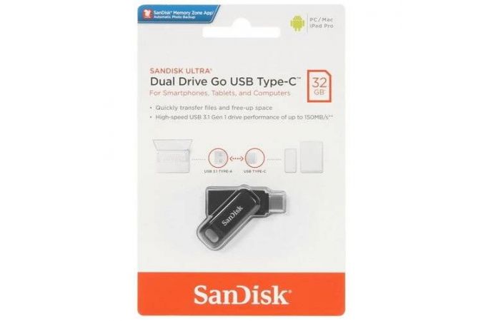 USB флеш накопитель 32 Gb SanDisk Ultra Dual Drive Go USB 3.1 - USB Type-C / SDDDC3-032G-G46
