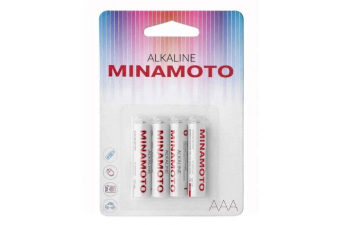 Батарейка алкалиновая MINAMOTO LR03 AAA/4BL (цена за блистер 4 шт)