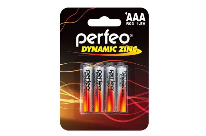 Батарейка солевая Perfeo R03 AAA/4BL Dynamic Zinc (блистер цена за 4 шт)