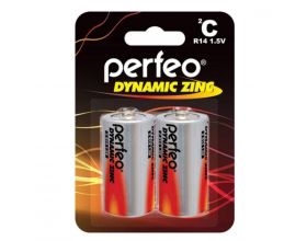Батарейка солевая Perfeo R14/2BL Dynamic Zinc (блистер цена за 2 шт)