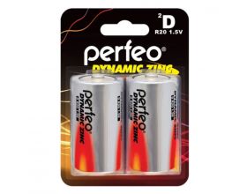 Батарейка солевая Perfeo R20/2BL Dynamic Zinc (блистер цена за 2 шт)