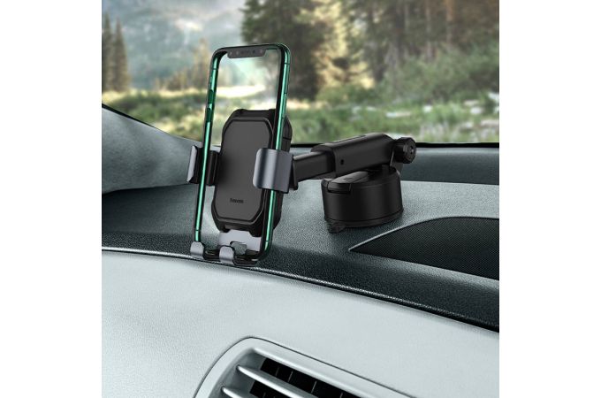 Держатель автомобильный для телефона BASEUS Tank gravity car mount holder, тусклый, на присоске