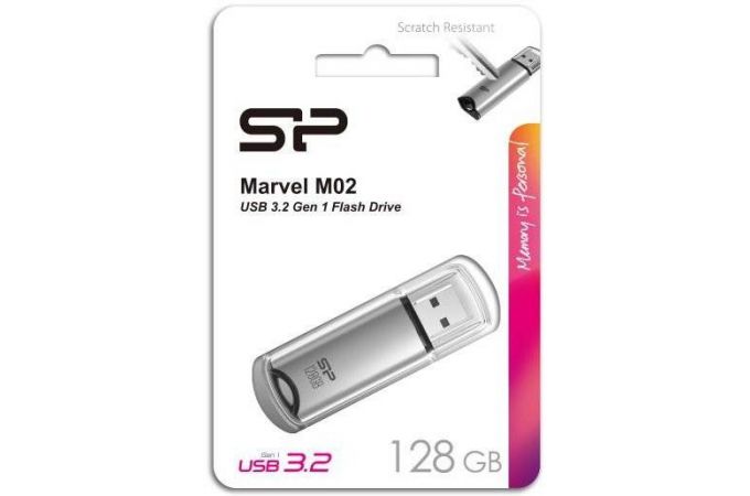 Флешка USB 3.0 Silicon Power Marvel M02 128 Gb Silver