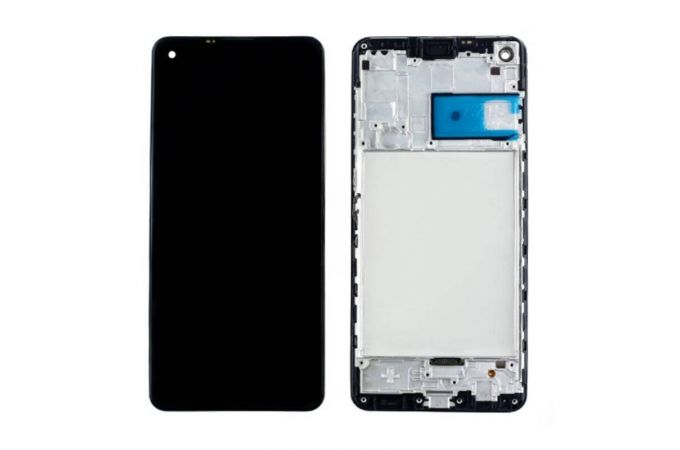 Дисплей для Samsung A217F Galaxy A21s Black (черный) в сборе с тачскрином + рамка, org (орг)