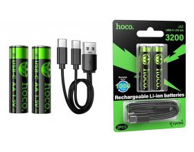 Батарейка литиевая подзарежаемая HOCO JA3 AA (2PCS) (черный)