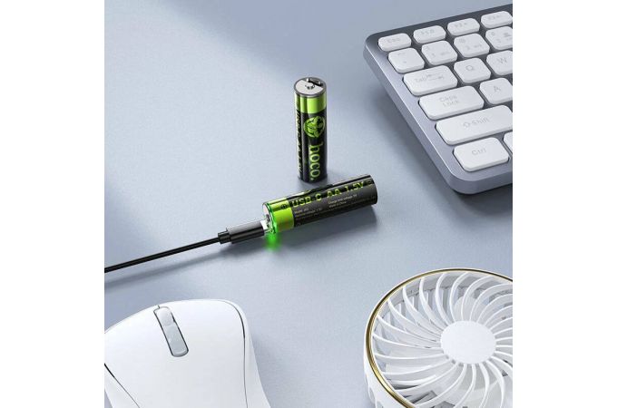 Батарейка литиевая подзарежаемая HOCO JA3 AA (2PCS) (черный)